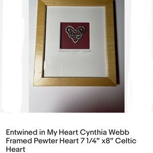 Cynthia Webb Designs Entwined in My Heart Celtic Pewter Knot Heart, Wood Frame